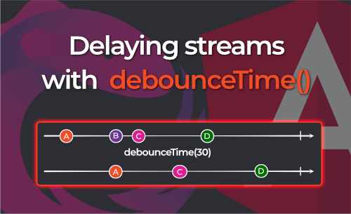Delaying streams with RxJS debounceTime